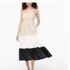 J Crew Factory Colorblock Spaghetti Strap Dress